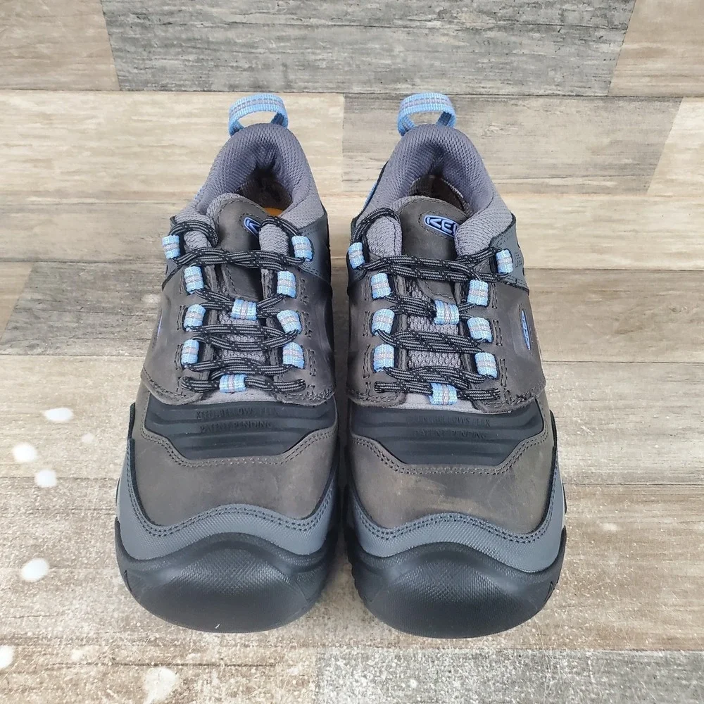 Keen Ridge Flex Womens Hiking Shoes Sz 9 Steel Gray Hydrangea Waterproof Sneaker